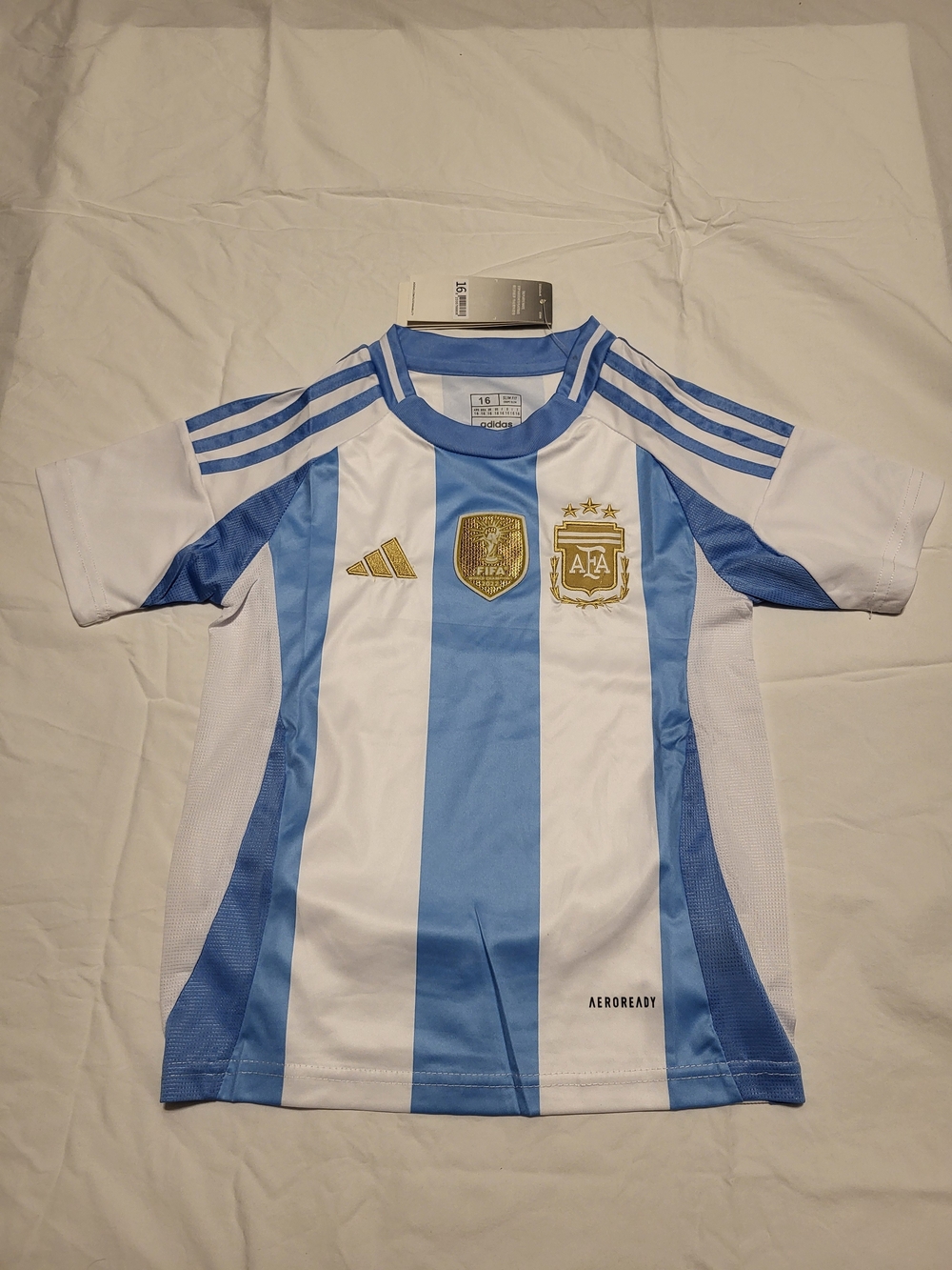 NWT Adidas Argentina 2024 Home Soccer Jersey - Youth S / Size 16 (NWT)